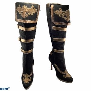 Leg Avenue Anna Faux Suede Black Costume Boots 7